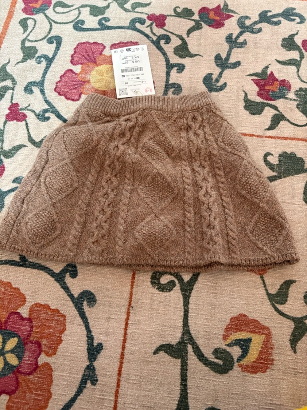 Zara Toddler Brown Cable-Knit Skirt